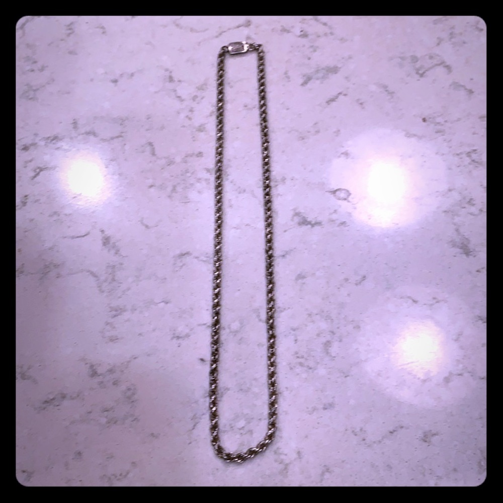 Sterling silver rope chain necklace